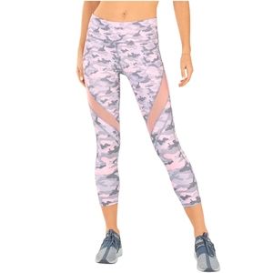 Fabletics Camo Leggings Pink Grey Size L